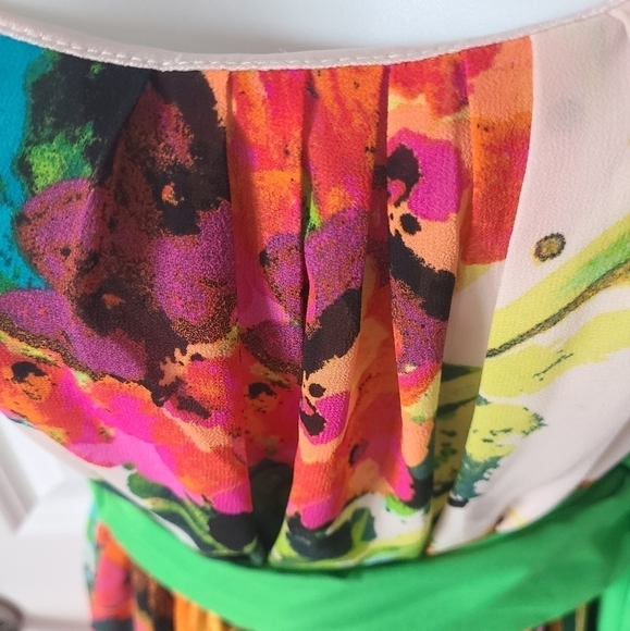 MARGO & SEBASTIAN Floral Sleeveless Blouson Mini Dress Size Small - Picture 3 of 8